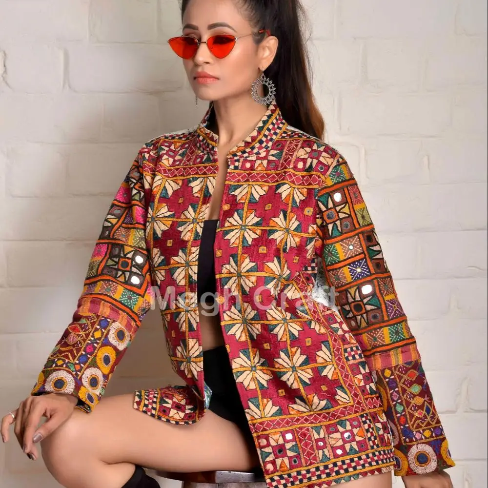 Indian Banjara Jacket Hand Embroidery Waistcoat - Vintage Gujarati ...