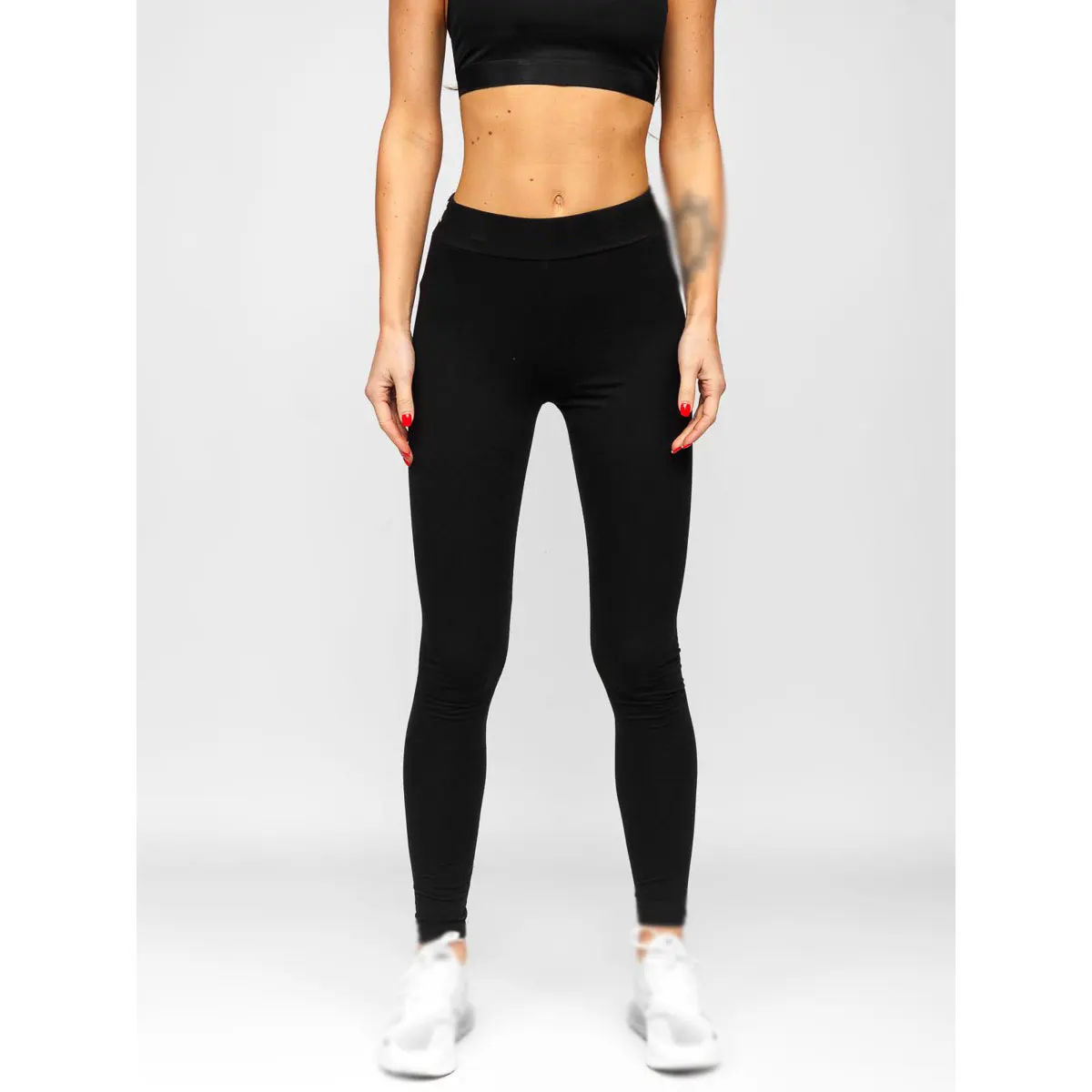 plain black running leggings