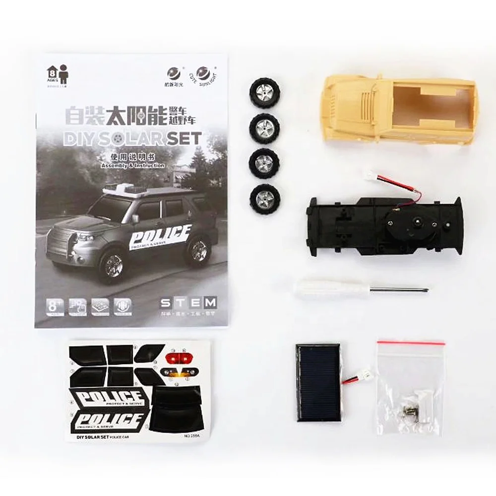 
Китайское производство, самоустанавливающийся внедорожный полицейский автомобиль, пластиковый игрушечный автомобиль на солнечной энергии 