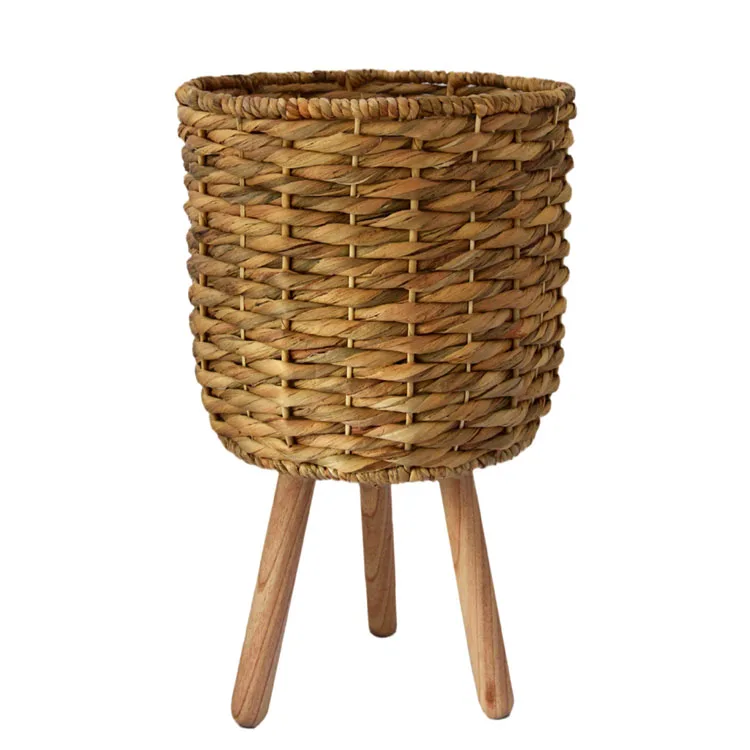 Indoor Water Hyacinth Planter Basket With Wood Stand,Water Hyacinth ...