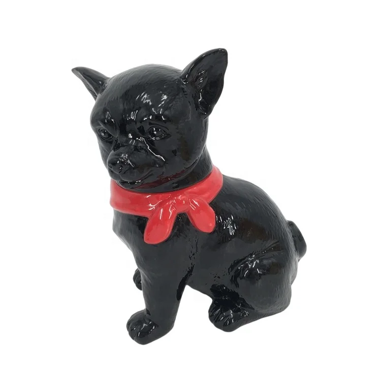 Hot selling Ceramic kitchen canister for pet food storage jar with Relief cute dog shape design the best gift for pet lover