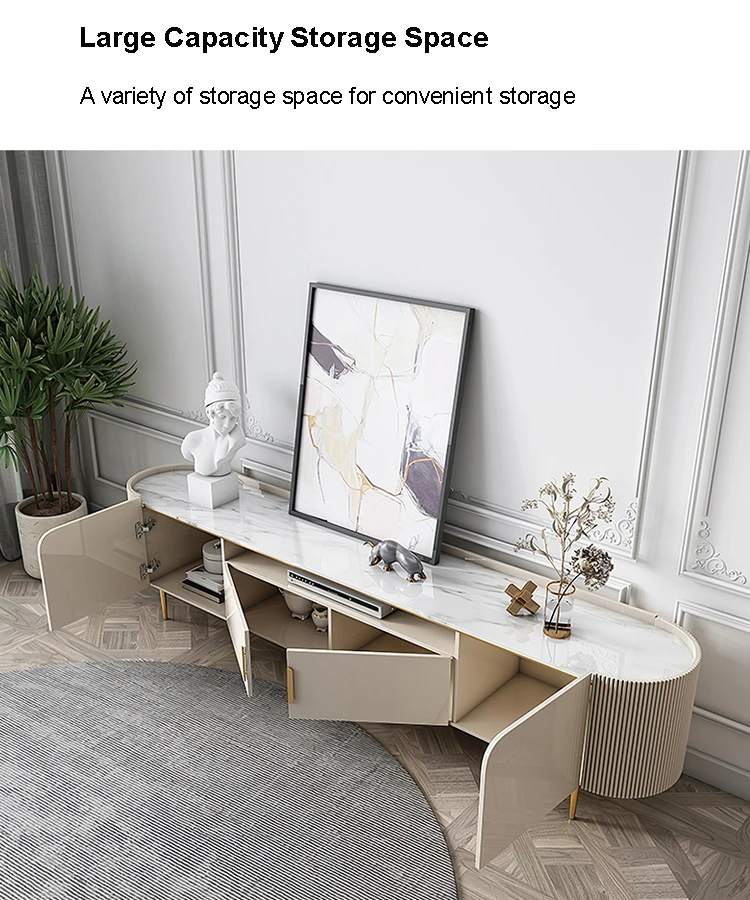 Hight quality luxury modern living room rack tv stand white gloss