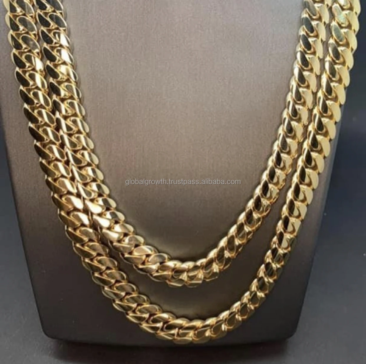 Solid Gold Chains Miami Cuban 10k 14k 18k Real Gold Chains 7mm 8mm 9mm ...