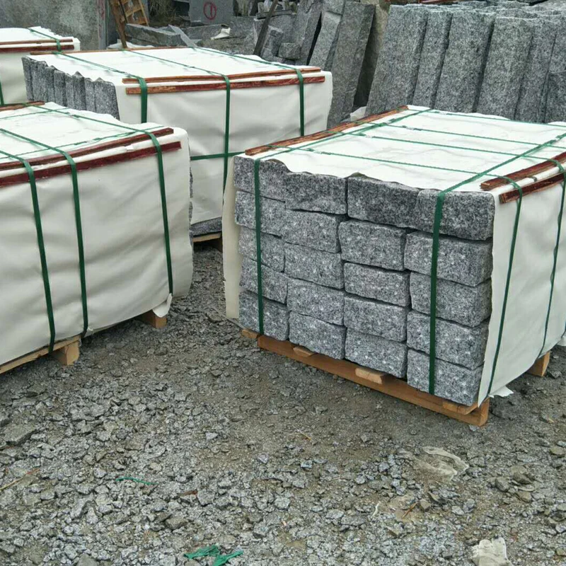 
 Низкая стоимость все стороны Сплит светло-серый гранитный керб камень для ландшафтного дизайна  