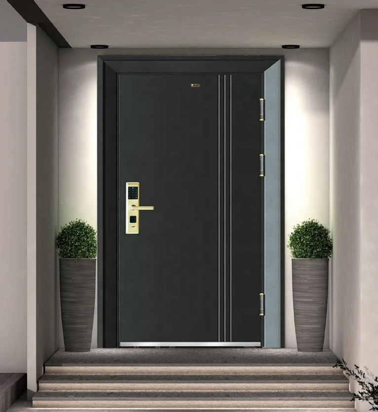 American Modern Style Main Security Door External Metal Steel Entry ...