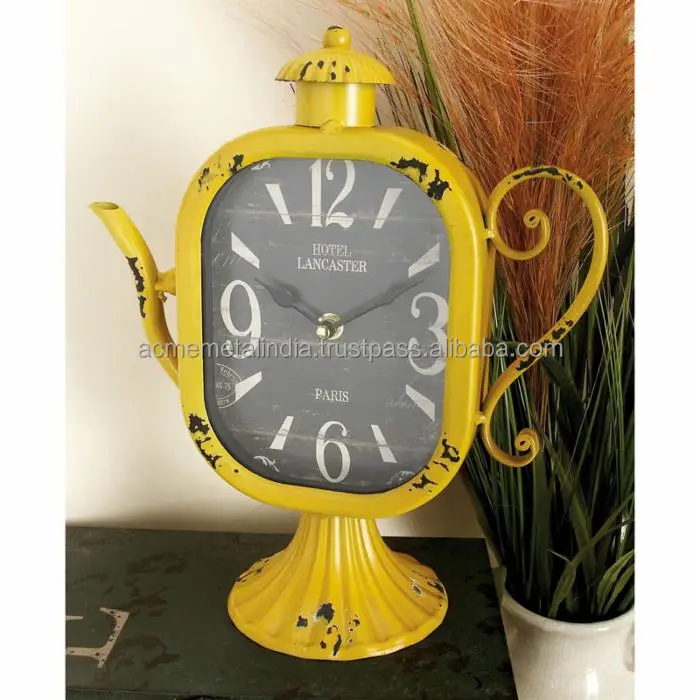 Pendulum Design Table Clock Wooden/metal Frame Metal Wire With Black