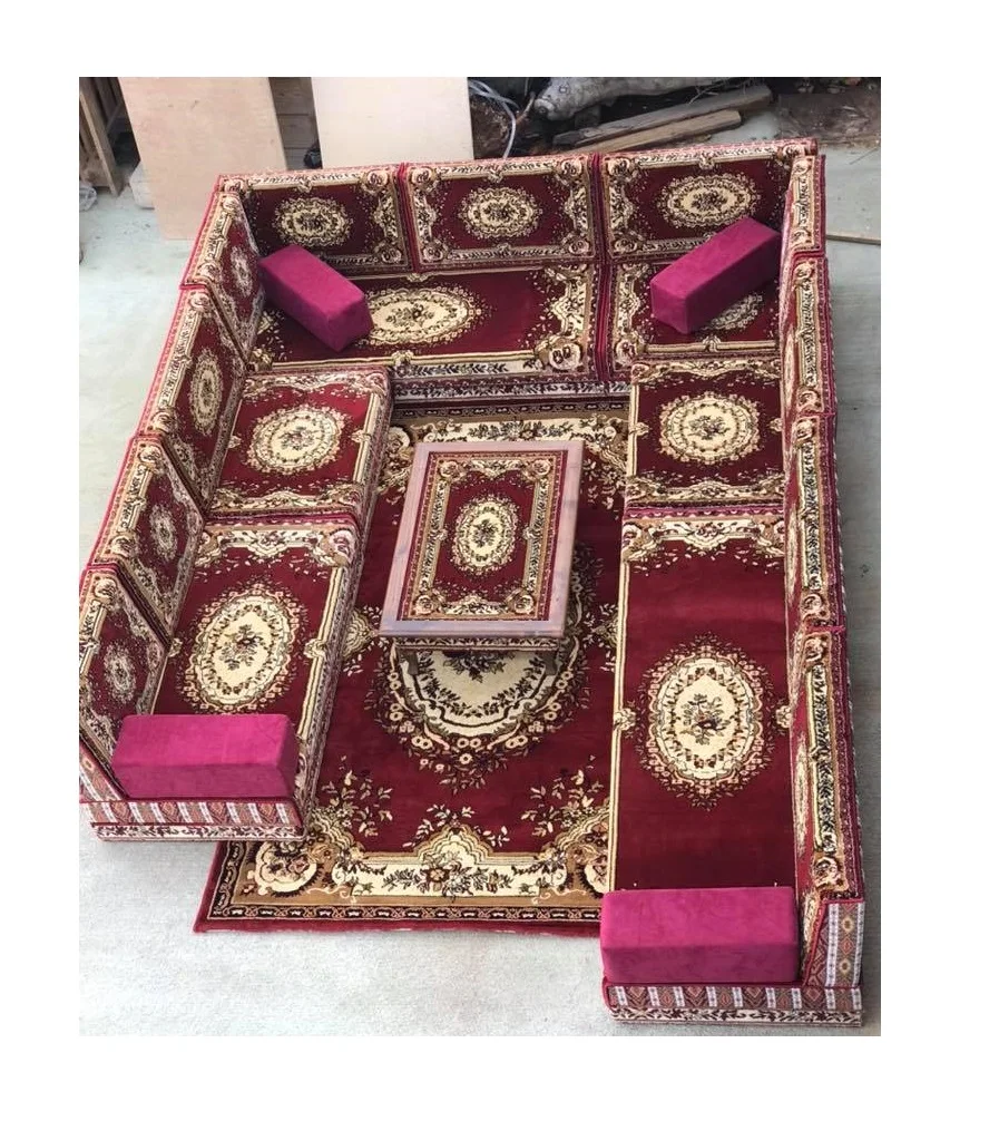 Arabic Floor Seating Customization Possible L Shaped Arabic Floor Sofa