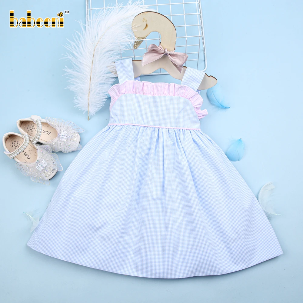 BB2506 3D Baby Blue Gingham Eco-Friendly OEKO-TEX Certified Kids Summer  Dress 100% Cotton A-Line Custom OEM ODM for Children| Alibaba.com