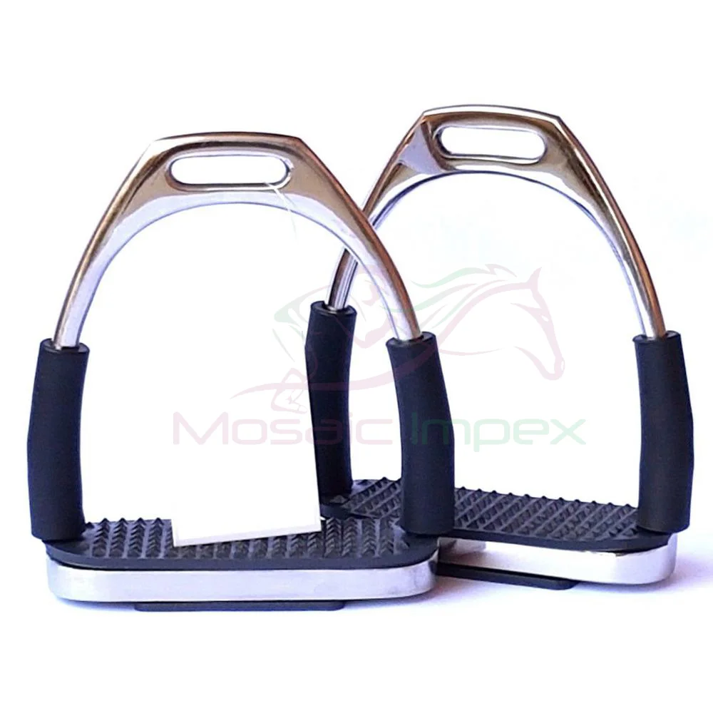 Adjustable Aluminum Horse Stirrup With Rubber Foot Pad Lightweight