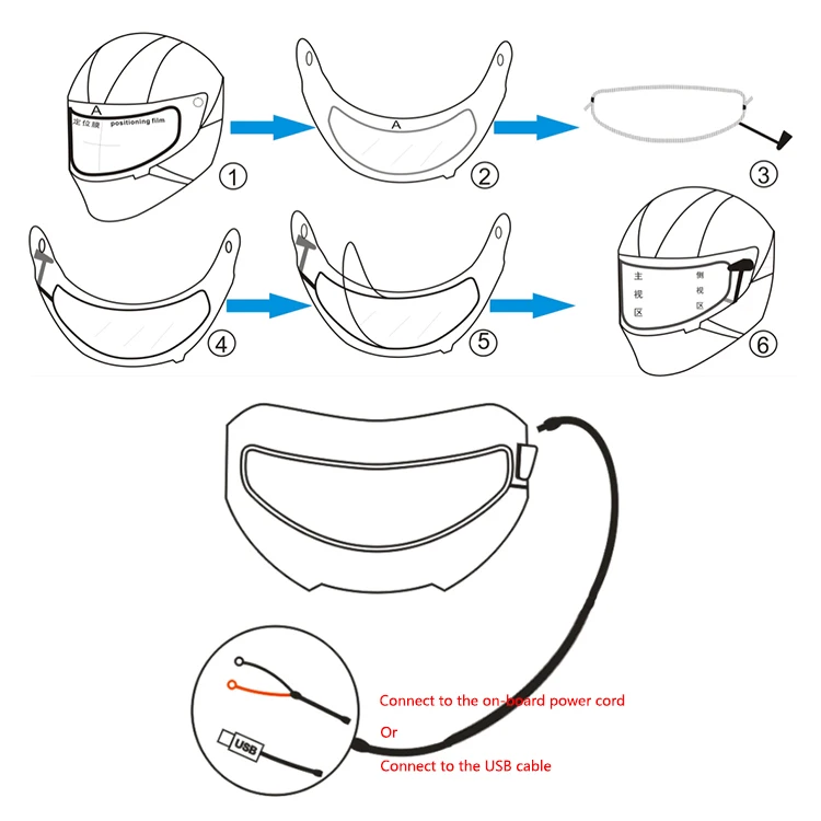 Helmet Heated Anti Fog Visor Electric Visor Film Shield for Motorcycle Snowmobile Ski Helmet