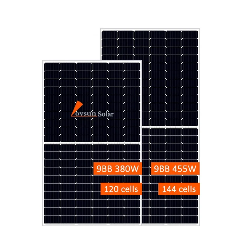 Lovsun 166MM Mono 370w 375w 380w 440w 445w 450w 455w PV Solar Panel