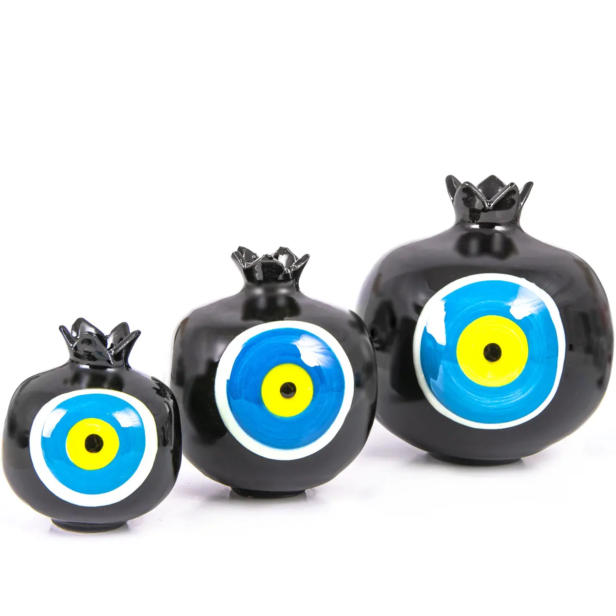 Декоративные турецкий ручной работы-клипсами Дурной глаз роспись керамический гранат тройной