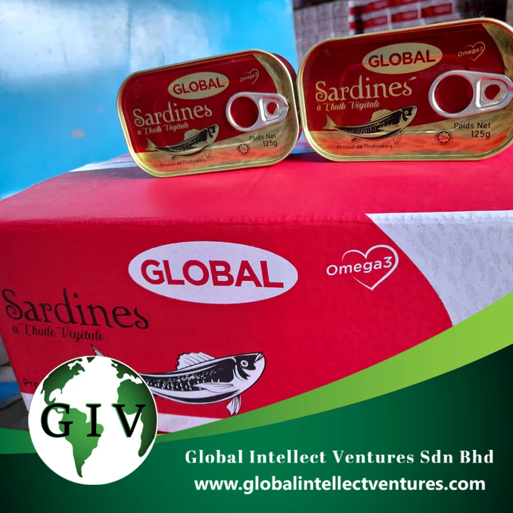 Global Canned Sardine Best Quality Moroccan Sardines,125g Sardine In Vegetable Oil/soya Oil 125g