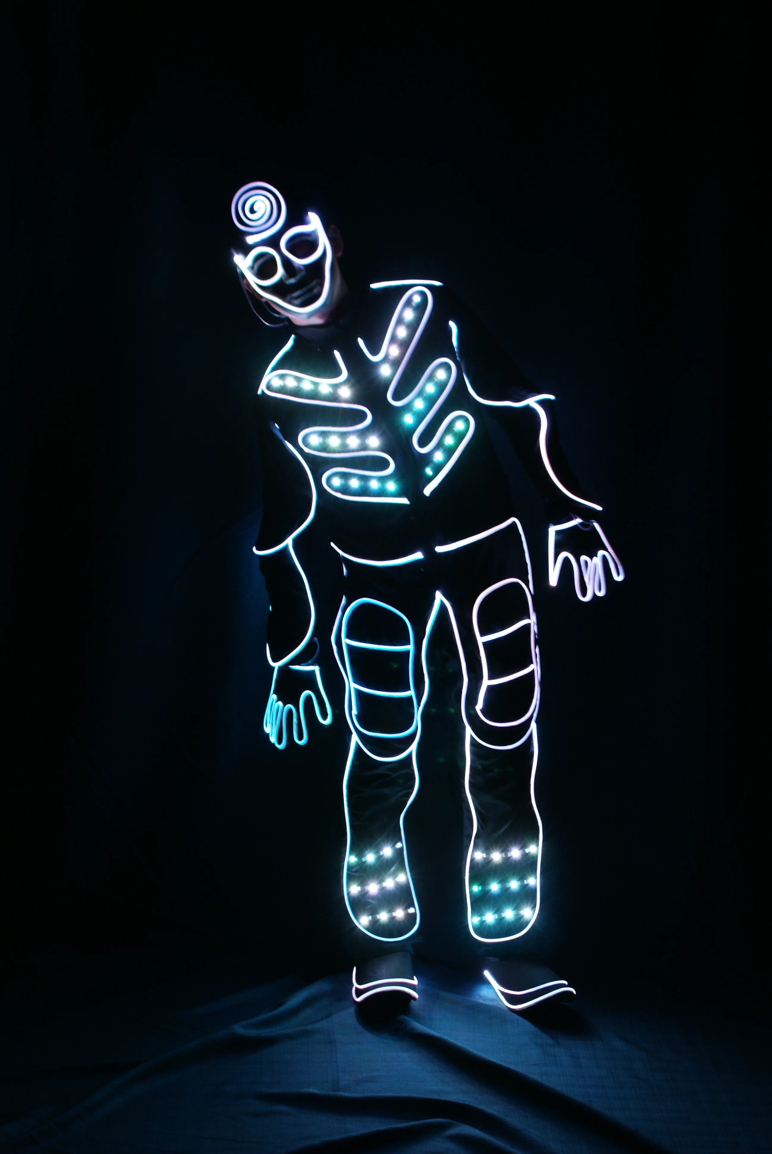 Неоновый Дизайнерский Костюм Rave для выступлений, светодиодная светящаяся одежда для выступлений, костюмы для сцены