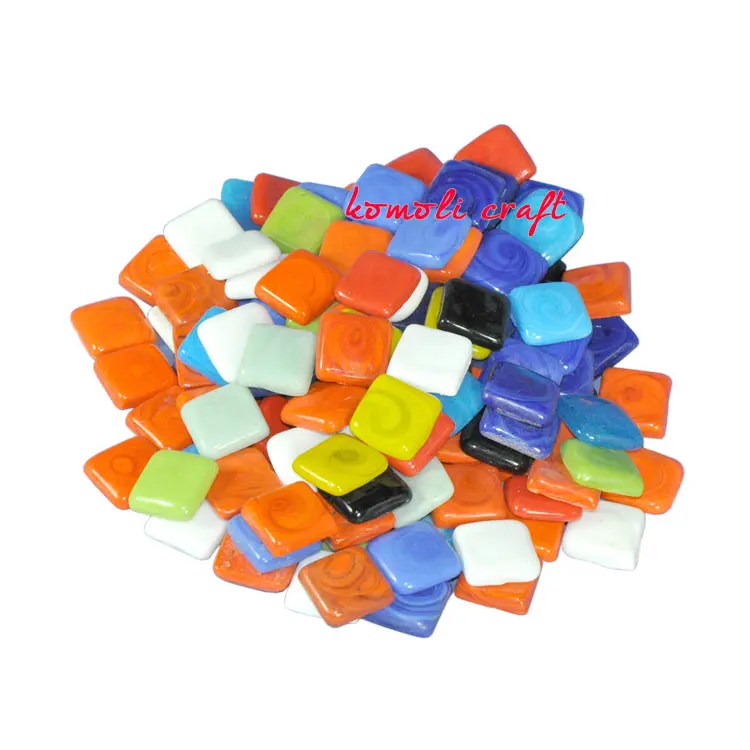 Литье под заказ стеклянные блоки чипсы мраморная мозаика стеклянная плитка