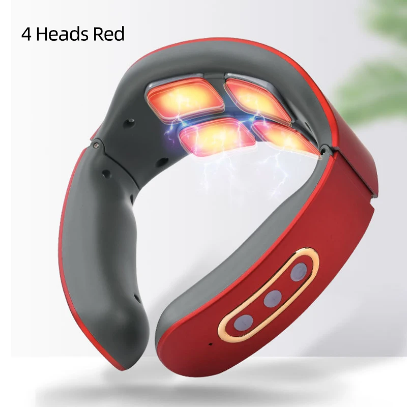 6 Heads Neck Massager Intelligent TENS Pulse Neck Massager with Heat  Cervical Spine Pain Relief Relaxation Therapy Shoulder Deep Tissue Massage  Remote Control