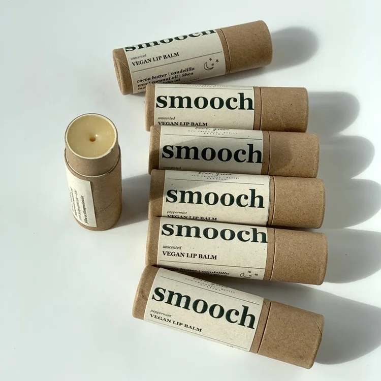 Recycle Round Empty Cardboard Container Eco Kraft Deodorant Container Push up Paper Tube for Lip Balm