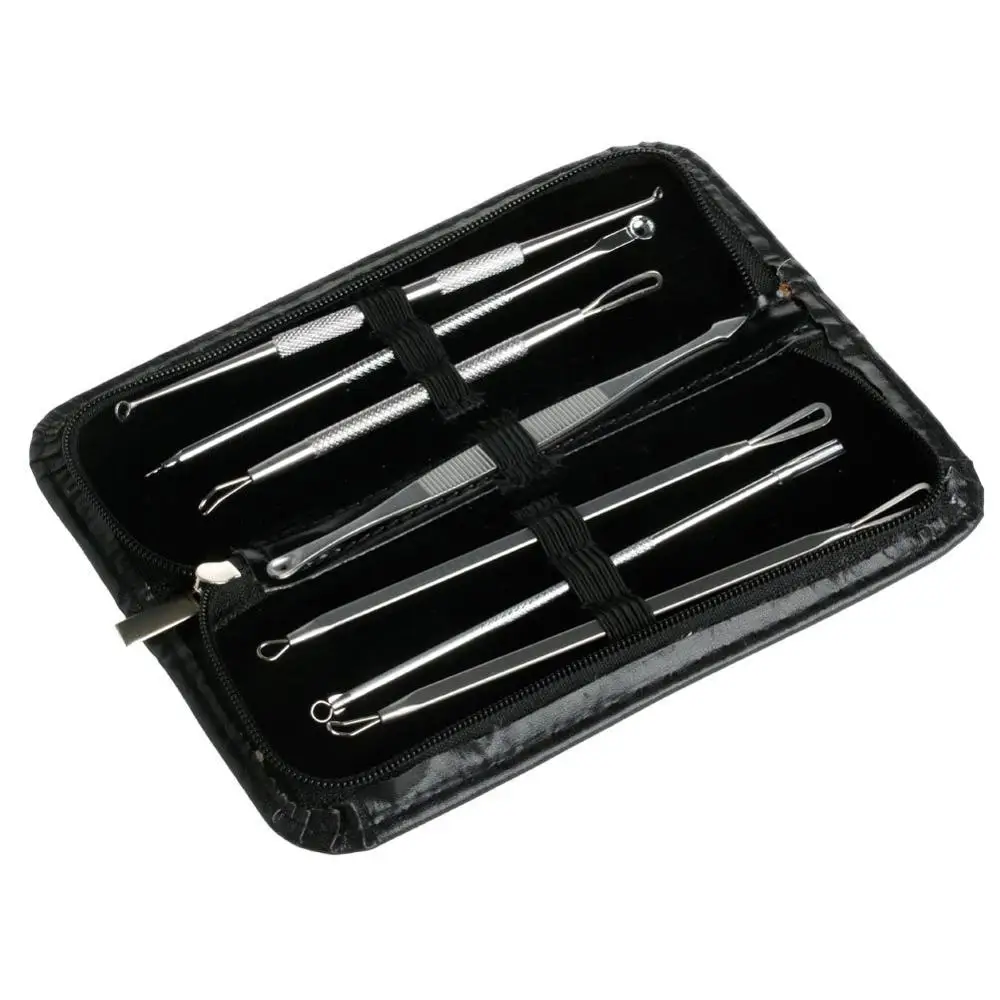 Set of 7 Blackhead Pimple Blemish Comedone Acne Extractor Remover Tool Set Kit Wholesale 2022
