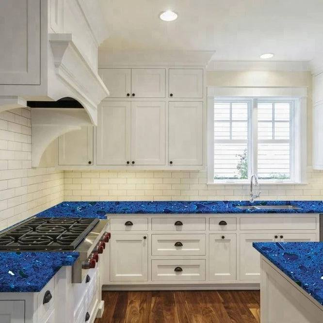 Blue Kitchen Counters