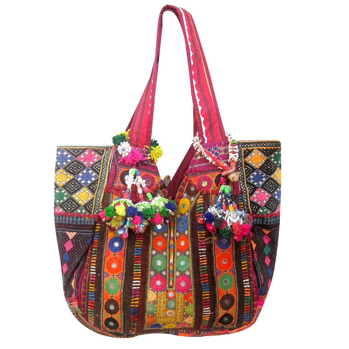 Buy SriAog Handicrafts Mini traditional hand bag for women stylish Design  Small Handle Bags Cotton handmade Pink bag 95x65x35 Inchoriginal Beads  and Thread Work Online at Best Prices in India  JioMart