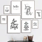 Quotes Wall Decor Art Live Love Laugh Inspiring Quotes Wall Art Canvas Painting Black White Wall Poster Prints For Living Room Modern Home Decor