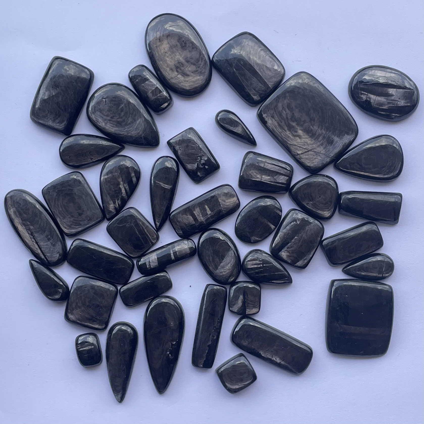 natural hypersthene stone free size smooth mix