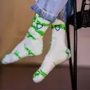 Latest Customised Helios Styocks Tie Dye Ankle Length Cushion Socks Women's Designer Sports Insoles Green Made in India