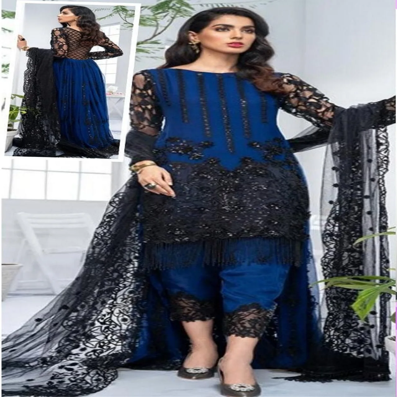 Latest Design Colorful Mehndi Pakistani Ladies Dress by AJM