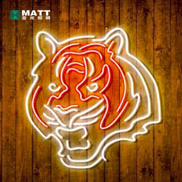Matt Custom Head Tiger Neon Sign Personalized Handmade Astronaut Neon Sign Flex LED Neon Signs Light for Home Wall Decor