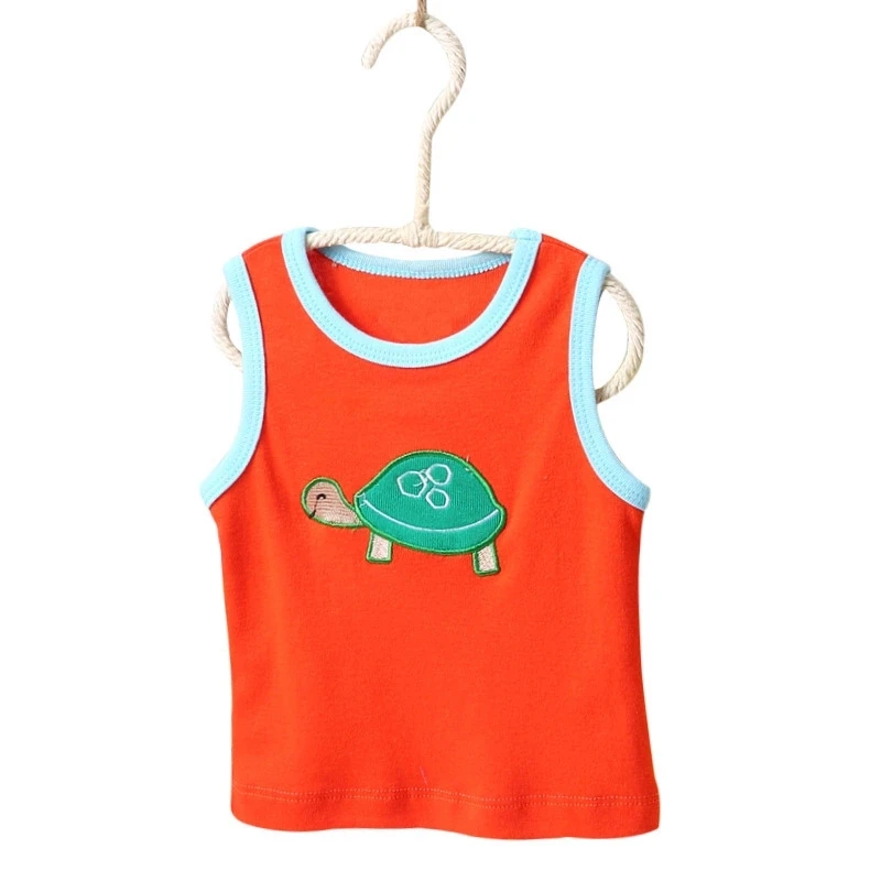 
 Летние футболки без рукавов с круглым вырезом для новорожденных, 100% хлопок, 5 шт./упаковка  