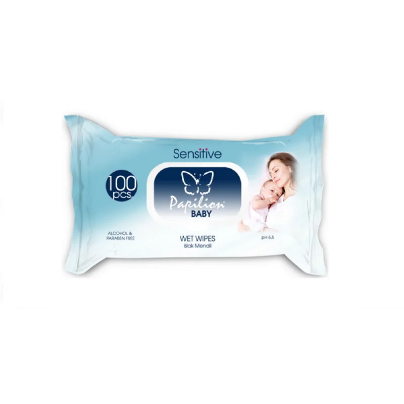 BABY WET WIPES SENSITIVE PAPILION 100 