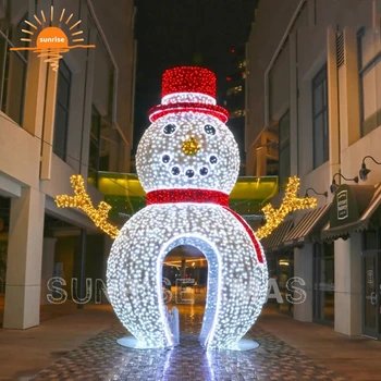 Commercial huge Outdoor LED lighted Christmas Snowman large outdoor christmas decorations