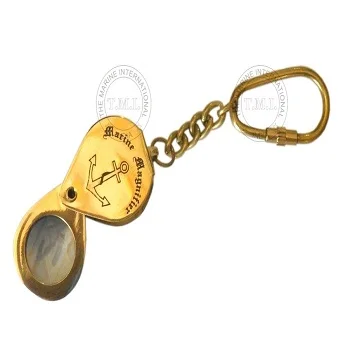 Details about   Antique Brass Magnifier Key Chain