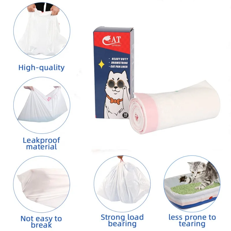 Wholesale 0.05 MM Rolled Litter Box Lined With Garbage Bag Cat litter bag