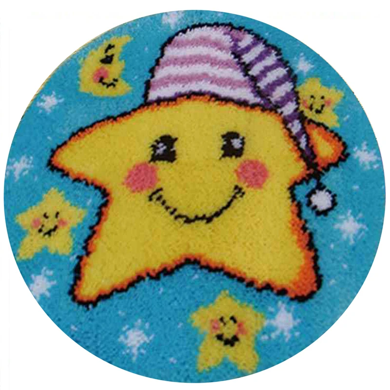 Carpet Embroidery Latch Hook Kit Foamiran Cartoon star undefined Latch Hook Rug Button Pad Package Smyrna Package Carpet