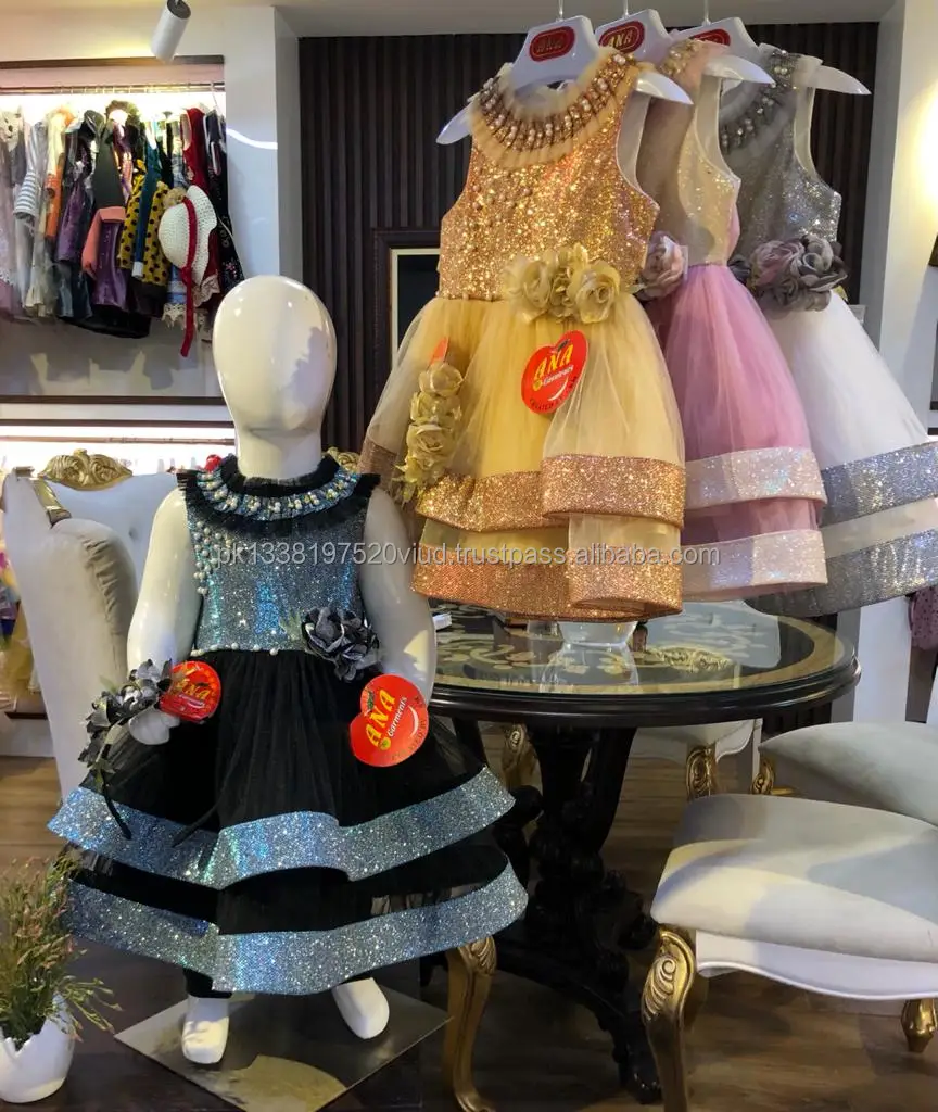 Moon Light Special Design Frock For Baby Girl New Style Fancy Design Kids Party Dress With