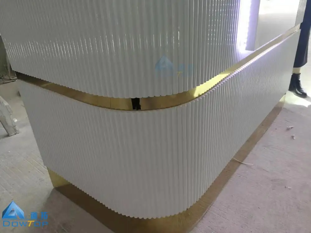 Custom pink Salon Reception Desk Design Spa Front Desk Counter for Sale
