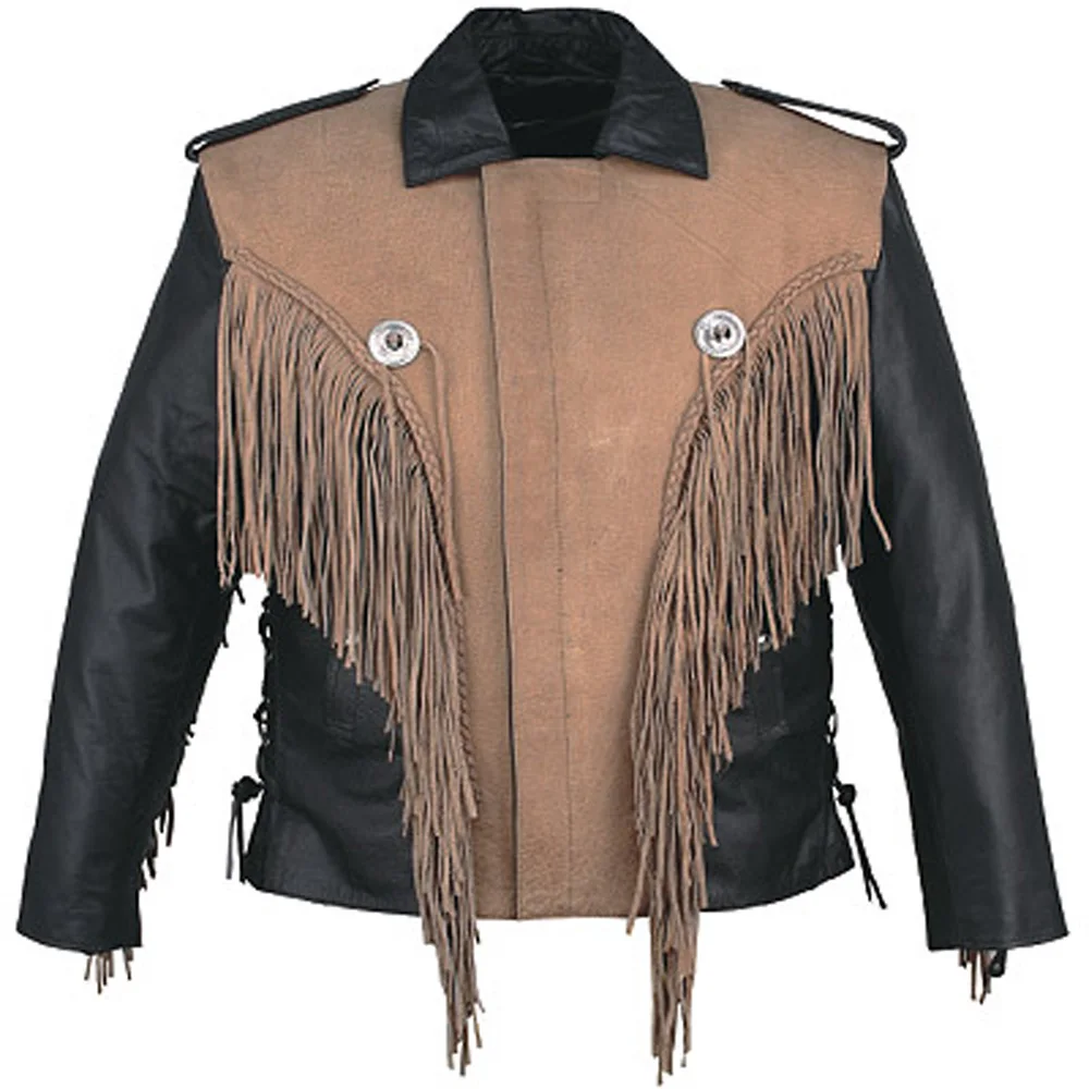 Buffalo Leather Jacket Bon Jovi Style Fringes Coats Concho - Buy ...