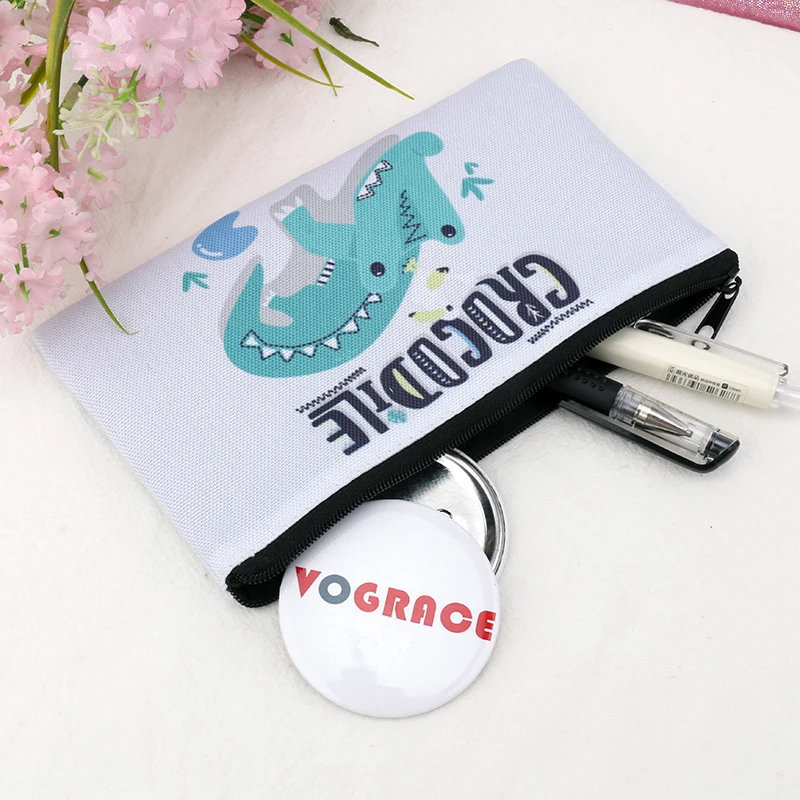 Новые товары Vograce, холщовые пеналы на молнии, мешочки для ручек, Косметические Сумки-клатчи