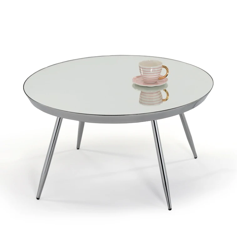 Большой круглый взрывозащищенный мембранный зеркальный журнальный столик