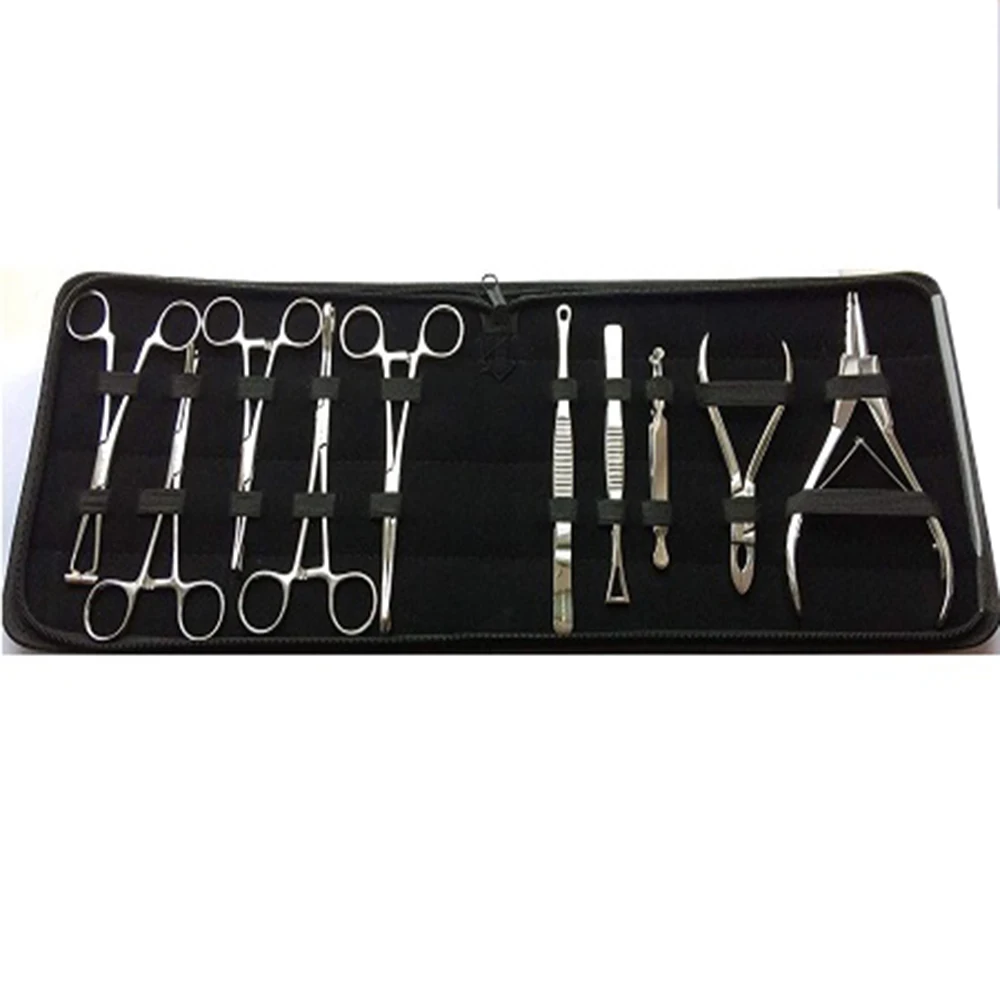 10 pcs Body Piercing Tools Forceps Kit