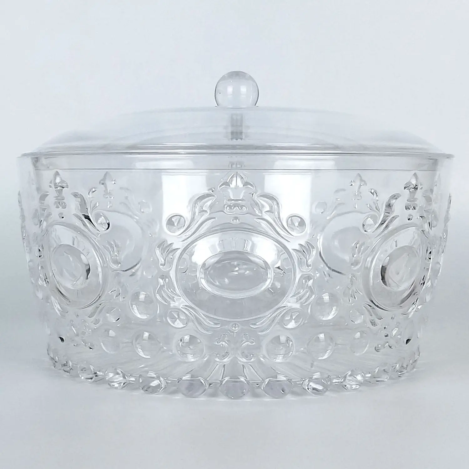 Clear Embossed Acrylic Salad Bowl With Lid Buy Taiwan Made Jewel