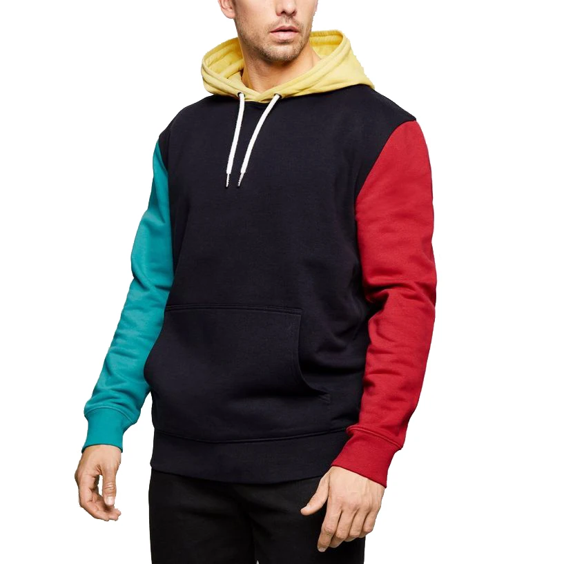 colorblock fleece moletom com capuz