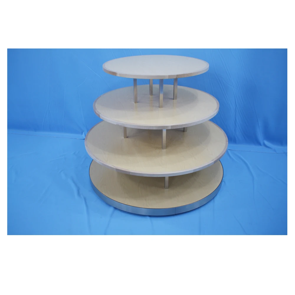 High Quality 3 Tier Round Display Table Retail Store Solid Wood Oem Customized Design Counter Table Buy Display Table