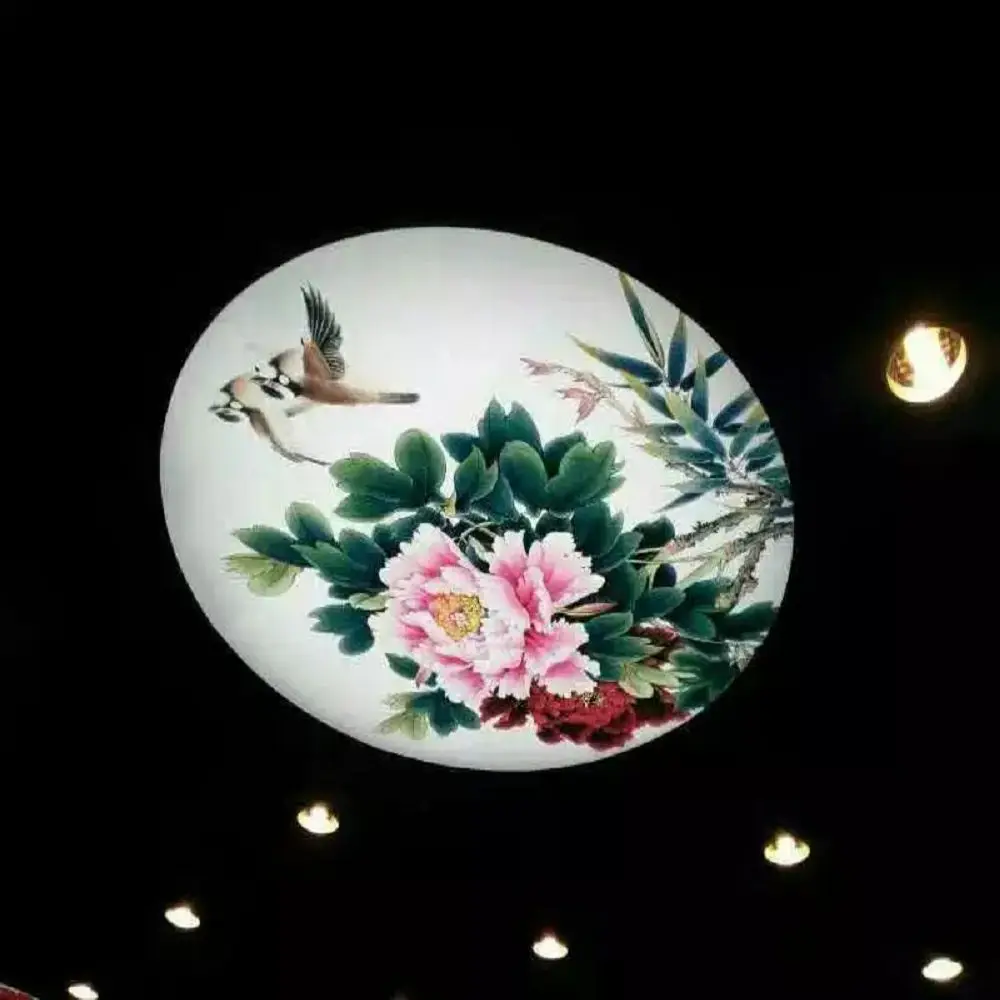 Decorative Films MSD PVC Foil Stretch Ceiling Fabric Film Interior False Pop Ceiling Flower Printed Ceiling