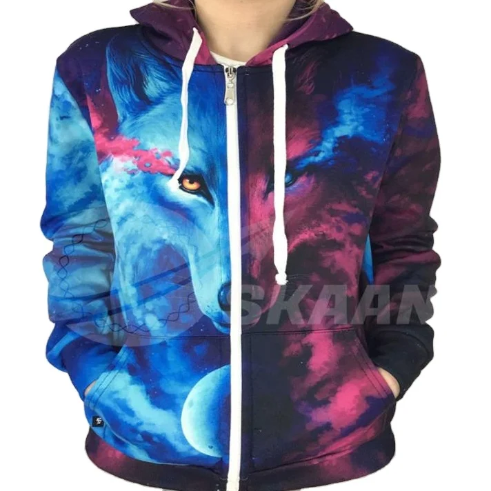 printed zipper hoodies