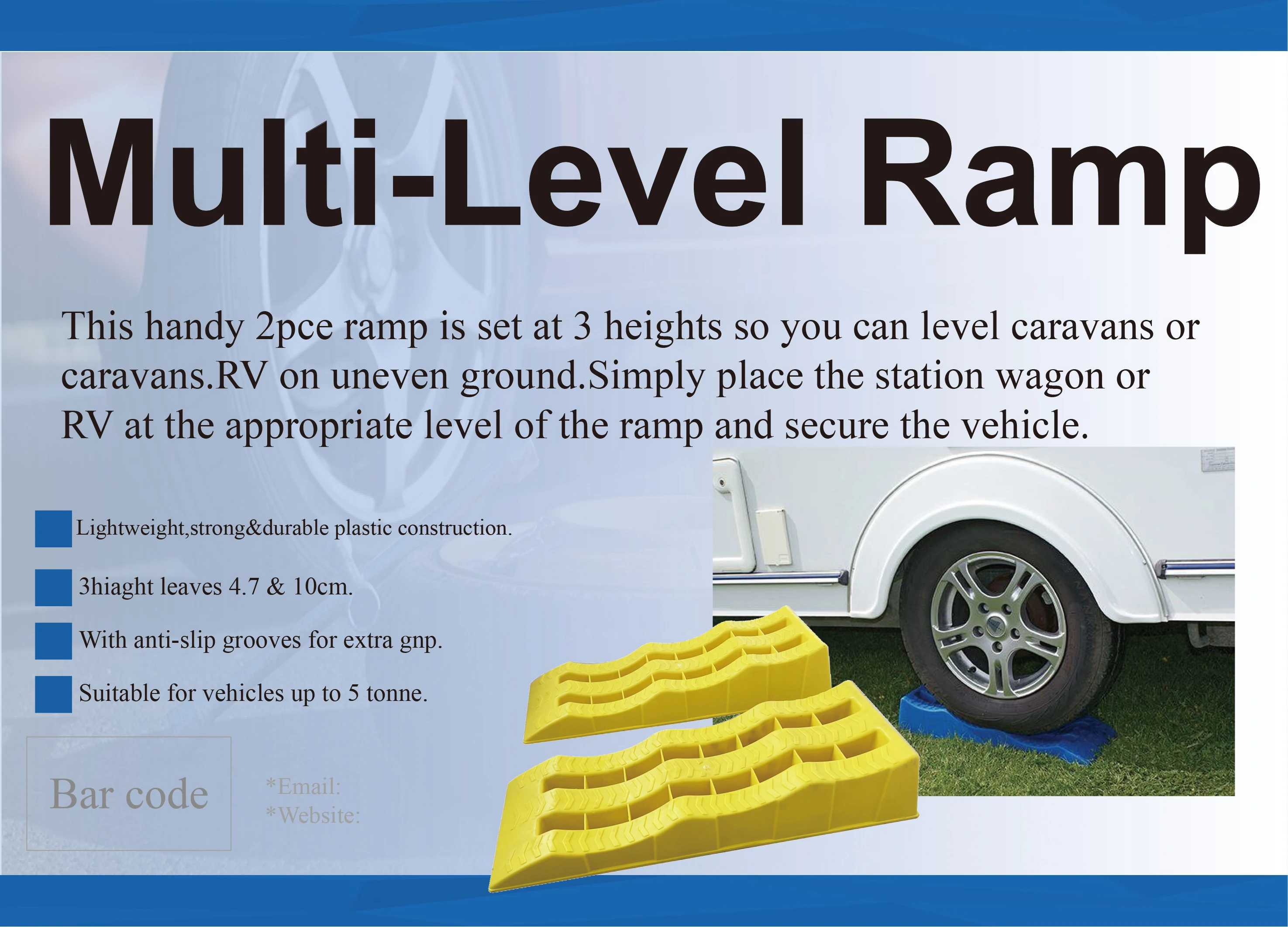 3 Step Lifting Rv Leveling Ramp Set For Caravan Camper Trailer Wheel