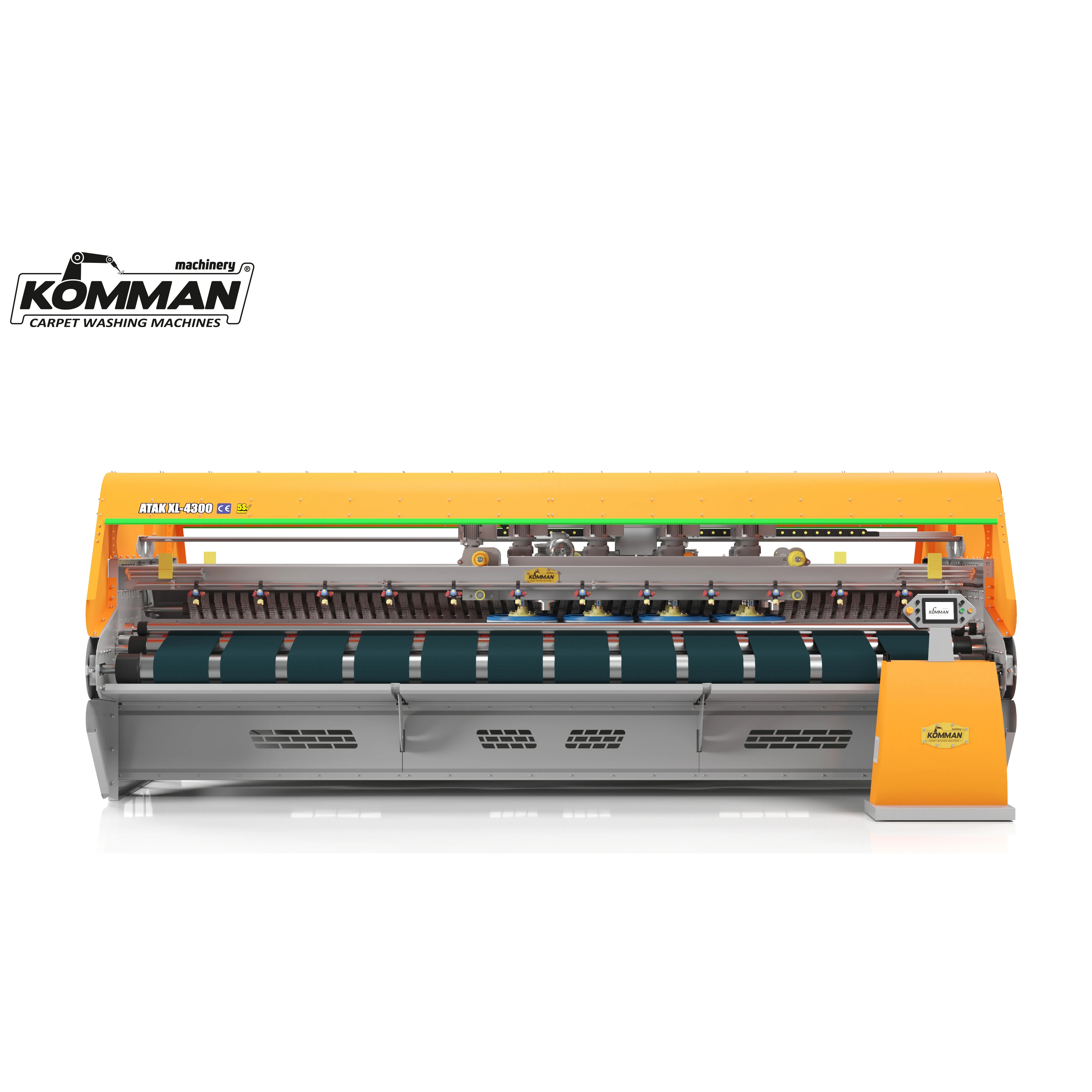Automatic Industrial Rug Washing Machine- 4.50 Meter Conveyor Surface 12 Brushes Carpet Washer Atak Xl 4300