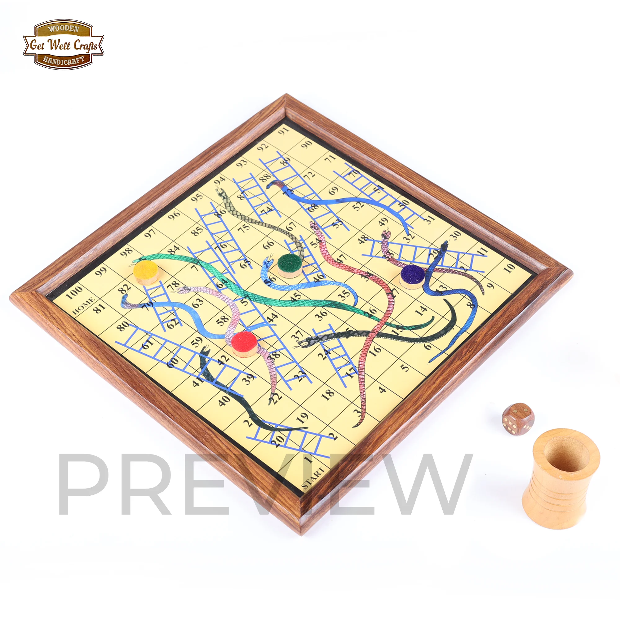 Классические деревянные магнитные змеи и лестницы