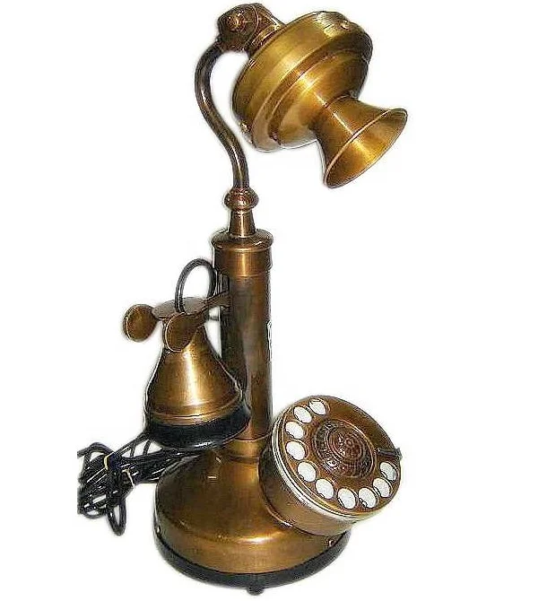 Старинный стационарный коричневый Настольный ретро-телефон, классический телефон